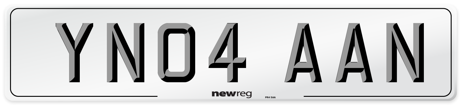 YN04 AAN Number Plate from New Reg